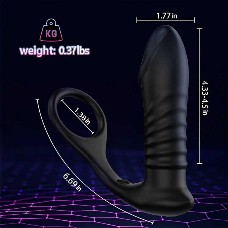 Thrilling Vibration 3 Thrusting Silicone Remote Control Cock Ring Anal Vibrator