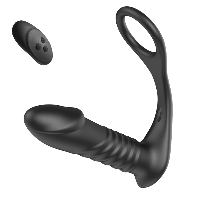 Thrilling Vibration 3 Thrusting Silicone Remote Control Cock Ring Anal Vibrator