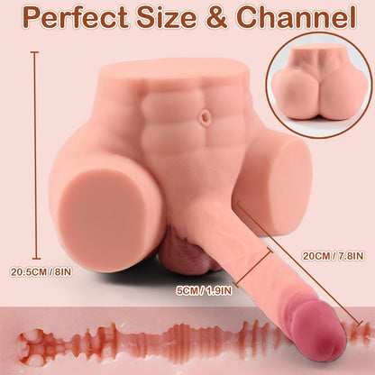 9.35 LB Sex Doll Torso with 7.8 inch Flexible Realistic Dildo