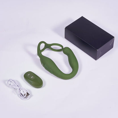 Vibrating & Swinging Prostate Massager with 2 Cock Rings